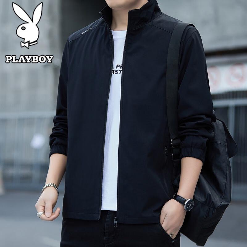 PLAYBOY Men's Spring/Autumn Stand-Collar Casual Jacket