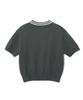 YALE Cotton Polo Crop Knit_Charcoal