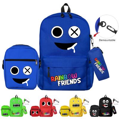 3Pcs/set Original Rainbow Friends Backpacks for Boy Grils Student Schoolbag Large Capacity Game Backpack Shoulderbag Pencil Case