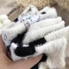 1Pair Winter Fleece Lined Fuzzy Socks for Women Thick Warm Cow Print Home Floor Socks  Soft Sleep Socks Perfect Christmas Gi
