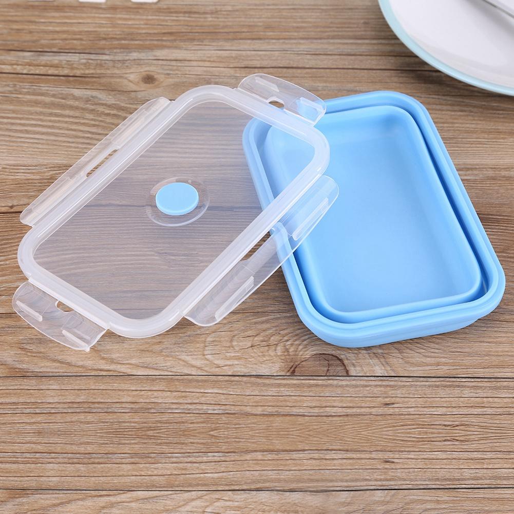 800ml Silicone Collapsible Portable Lunchbox Bowl Folding Food Storage Container Green