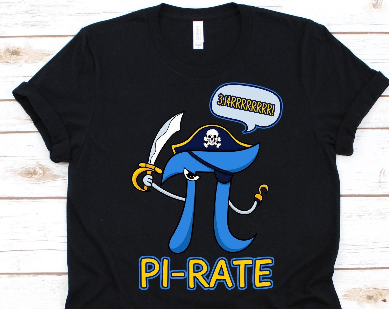 Pi-Rate Shirt, Gift For Mathematics Educator, Mathematics Lovers, Math Teacher, Pi Graphic, Cute Pirate Design, Pirata Shirt, Sea Robber L