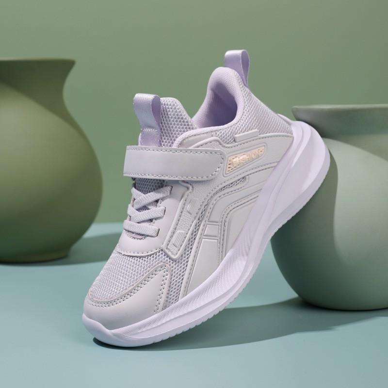 Boys Running Shoes Lightweight Breathable Mesh Upper With Hook Loop Closure Non-Slip Sole School Outdoor Activities