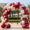 Red White Balloon Garland Dark Red Double Stuffed Balloons Arch Kit Set For Birthday Mothers Day Valentine Engagement Anniversary Bridal Shower Party
