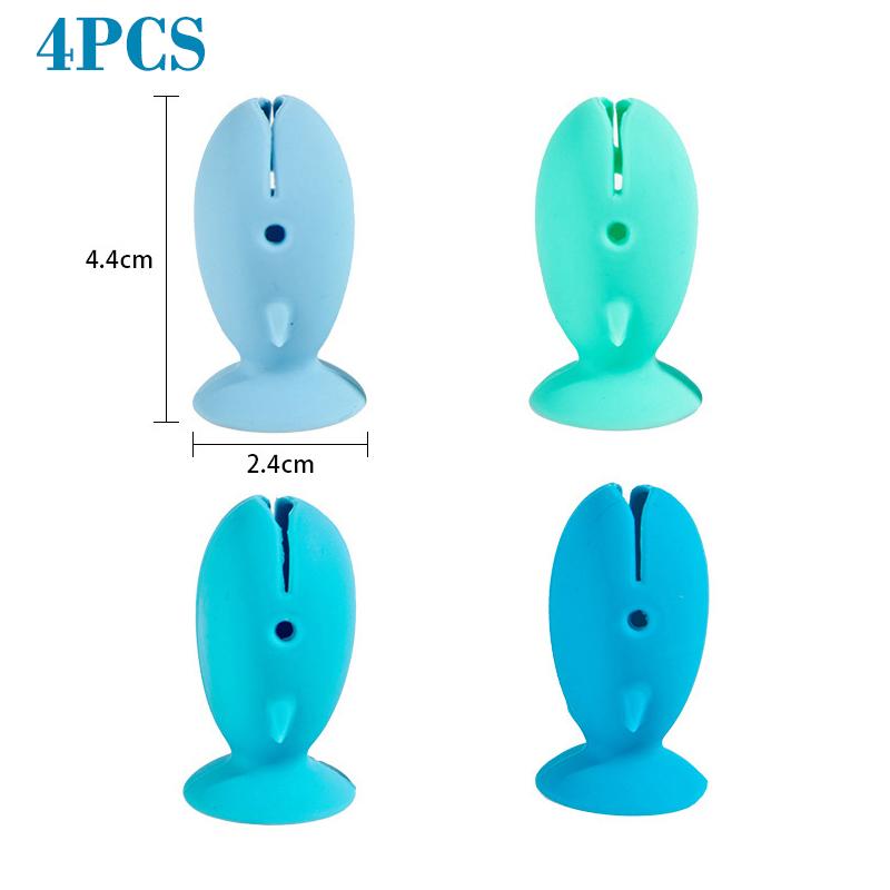 4/8PCS Fish Shape Toothbrush Holder Silicone Standing Toothbrush Storage Rack Portable Travel Toothbrush Head Protector Cover
