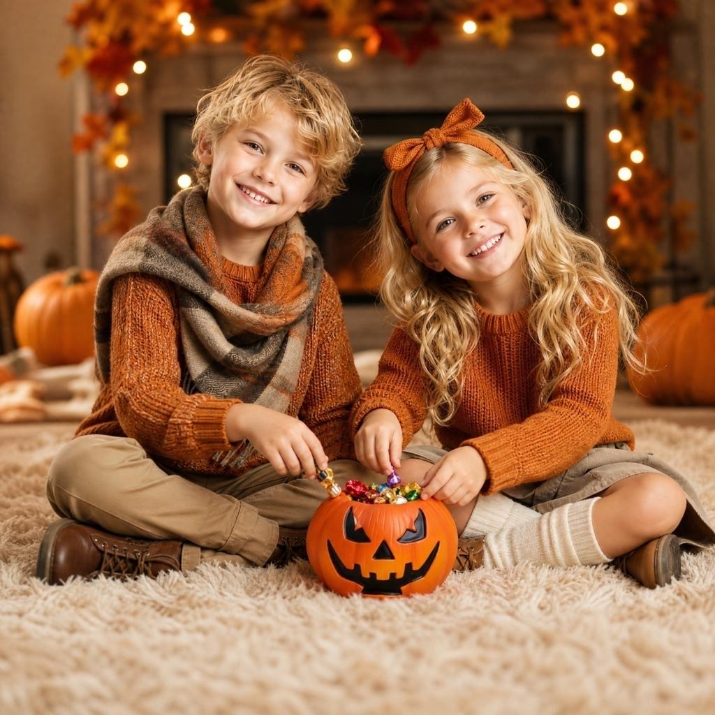 Halloween Pumpkin Scary Face Decorative Storage Bowl Resin Ornament for Home Party Decor