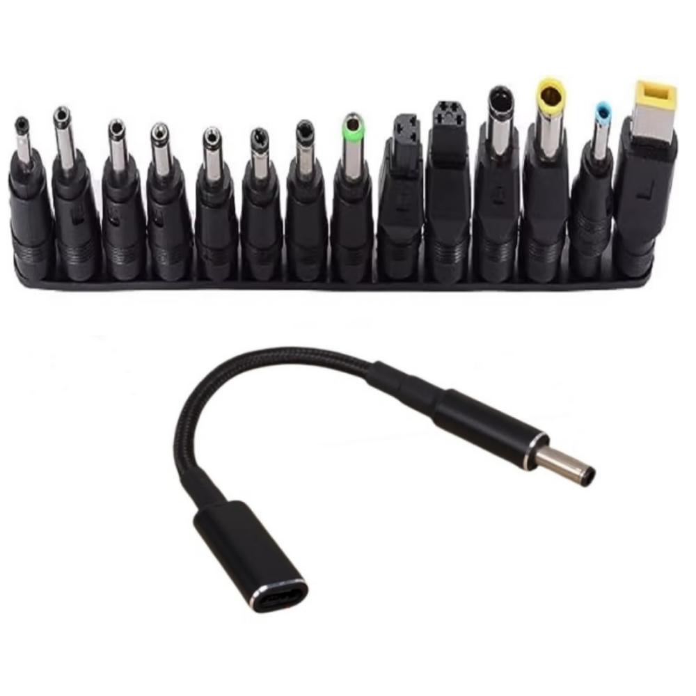 65W Type C Laptop Power Adapter Connector Plug USB Type C to Universal Laptop Charger Jack Charging Cable Cord for Notebooks