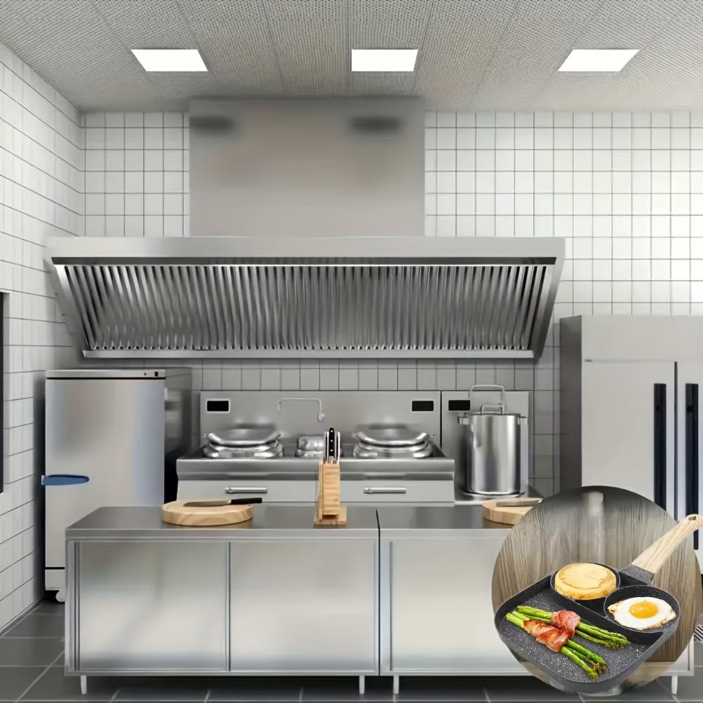 Breakfast Frying Pan Omelet Pan Beef Steak Saucepan Non-Stick Aluminum 2-Hole Omelet Pan with Wooden Handle Pancake Pans