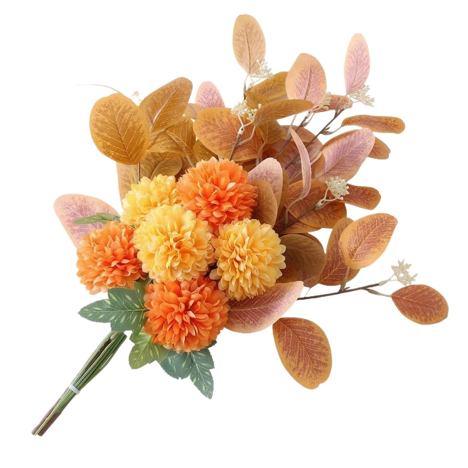 

1PC Single Stem Artificial Flower Realistic Faux Flower For Home Wedding Decor Fade Resistant Fake Flower For Indoor Outdoor Decor One Size помаранчевий