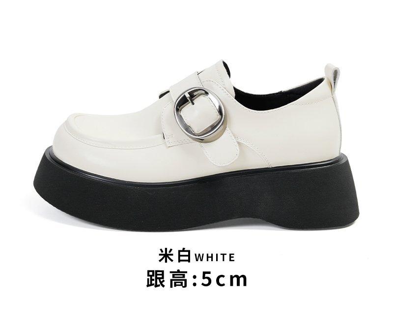 

Версия из мягкой кожи, платформа на танкетке, маленькие кожаные туфли женские 2025 весна, новый колледжский стиль, лоферы на липучке, универсальные туфли-одинарки 40