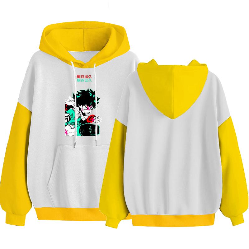 Аниме My Hero Academy Midoriya Izuku толстовки с капюшоном с принтом манги популярная мужская и женская модная одежда Harajuku повседневные толстовки S белый 1879₽
