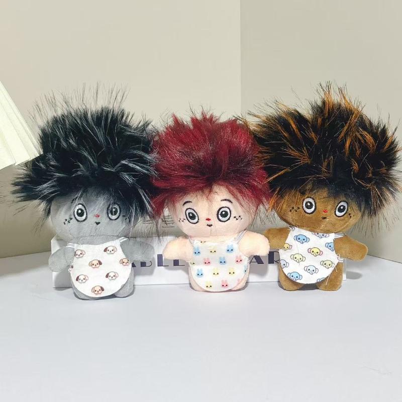 Funny Explosion Head Doll Cute Plush Keychain Cartoon Filled Doll Backpack Decorative Pendant Car Key Chain Friend Gifts