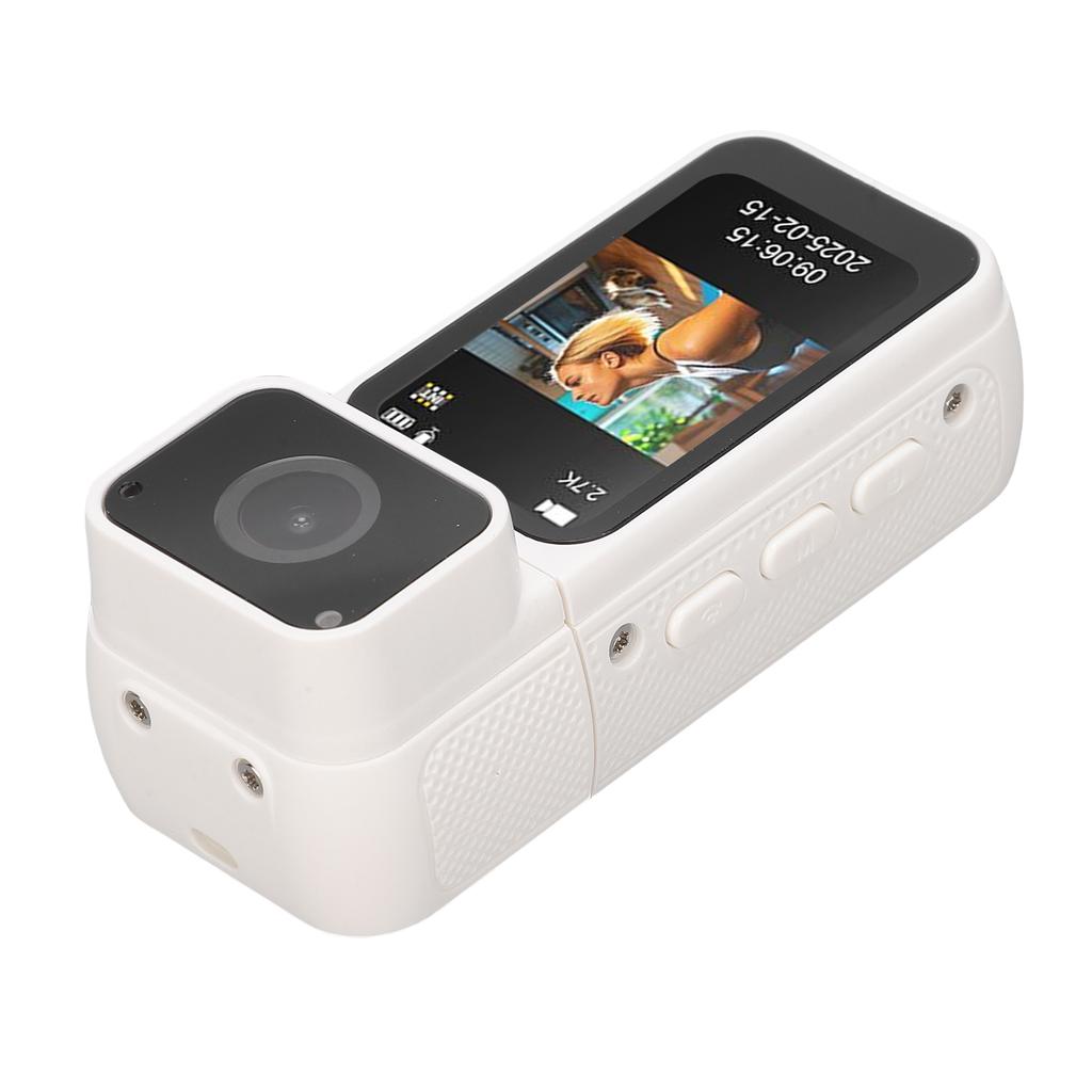 2.7K Thumb Action Camera Wearable Portable Camcorder with Magnetic Lanyard 180 Degree Rotation POV Recording for Work Travel Pet Walk