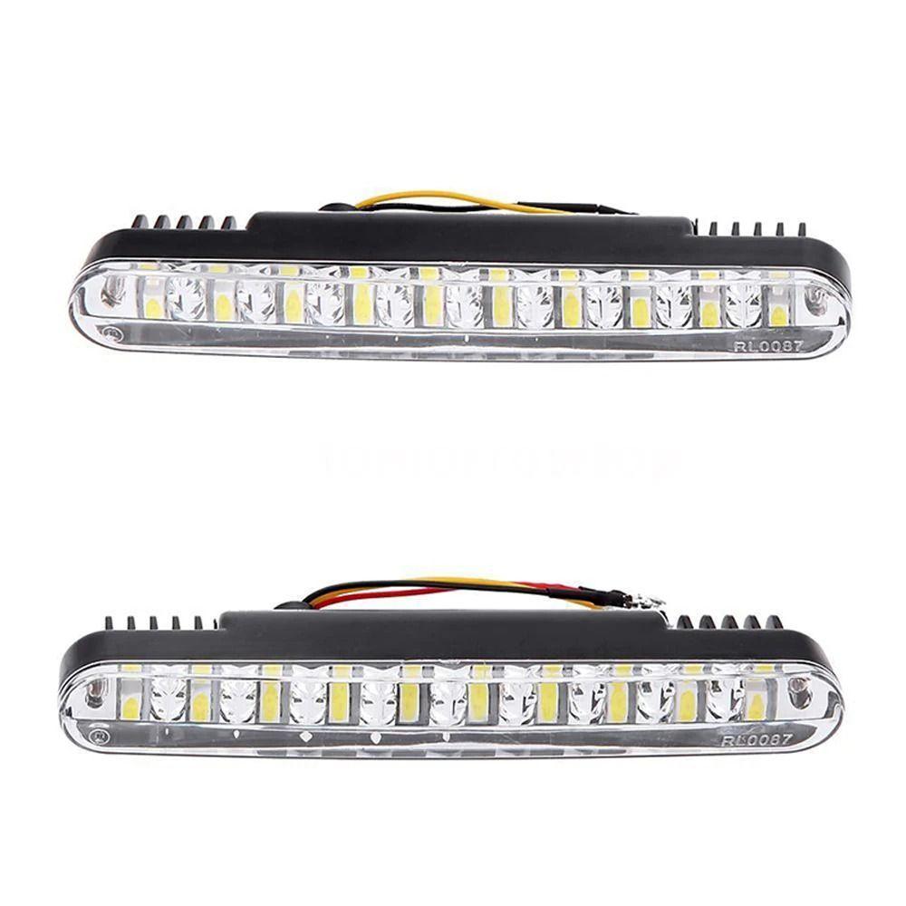 12V DRL Driving Lamp 30 LED Amber Turn Signal Universal Fit LED Strip Kit  Night Driving