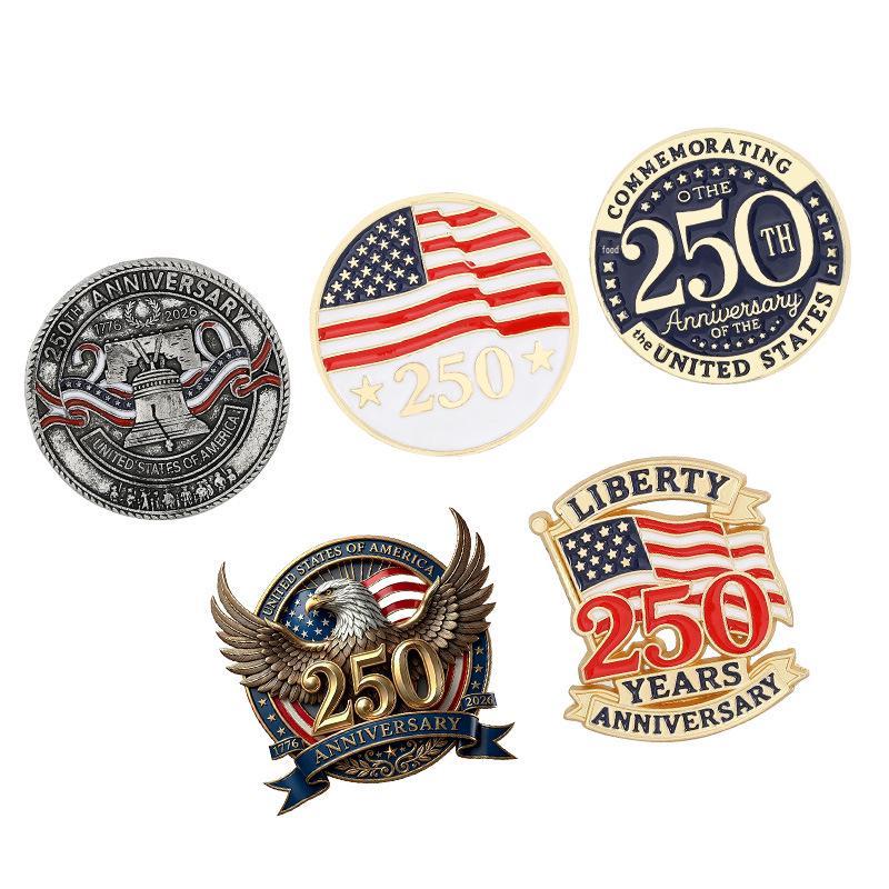 2026 USA 250th Independence Anniversary Eco-friendly Enamel Brooch Pin