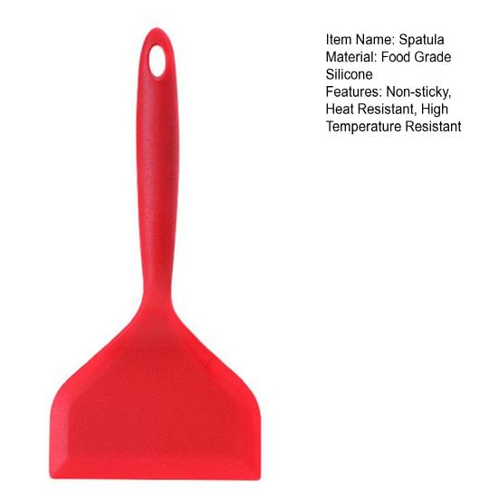 Food Grade Silicone Spatula Wide Blade with Hanging Hole High Temperature Resistant Spatula Pancakes Burgers Kitchen Tool