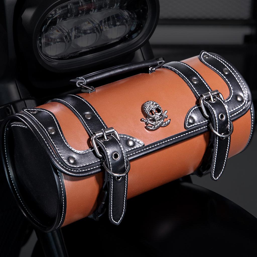 European-American Punk Harley Motorcycle Waterproof Front Bag with Contrast Design
