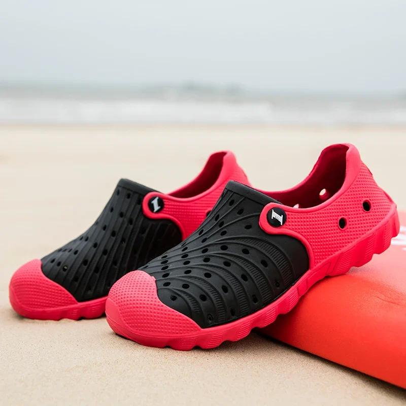2025 Men's Summer Shoes Sandals Men's Outdoor Comfortable Anti Slip Tear Sandals Hollow Breathable Shoes Fashion Beach Slippers