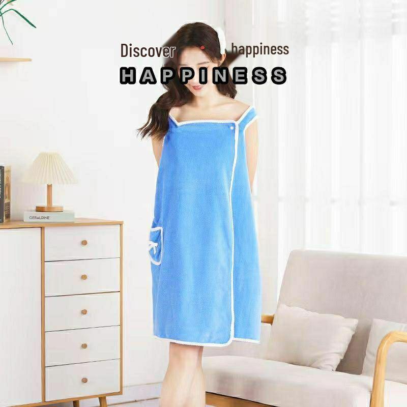 

Soft Absorbent Coral Bathrobe with Enlarged Strap for Adults