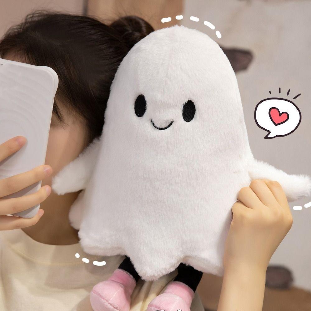 Simulation Cartoon Ghost Doll Toy Fluffy Holloween Ghost Pillow  Birthday Parties