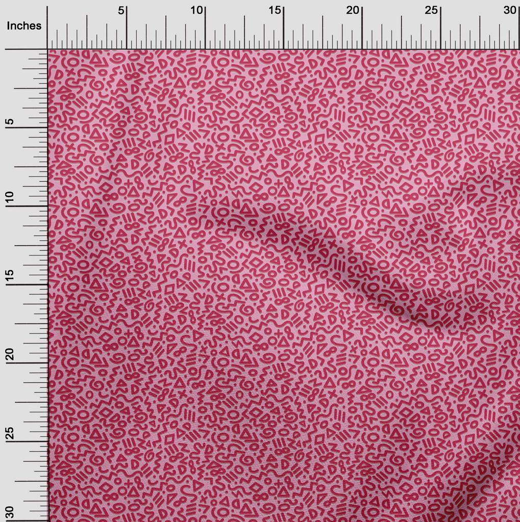 oneOone Baumwoll-Flex-Stoff in Fuchsia-Pink Geometrische Bastelprojekte Dekorationsstoff Gedruckt pro Meter 40 Zoll