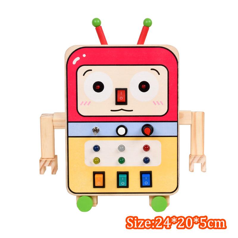 2 in 1 Montessori Busy Board Light Switch Games Toddlers Sensory Manipulation Board Parish Learning Activity Wooden Children Toy