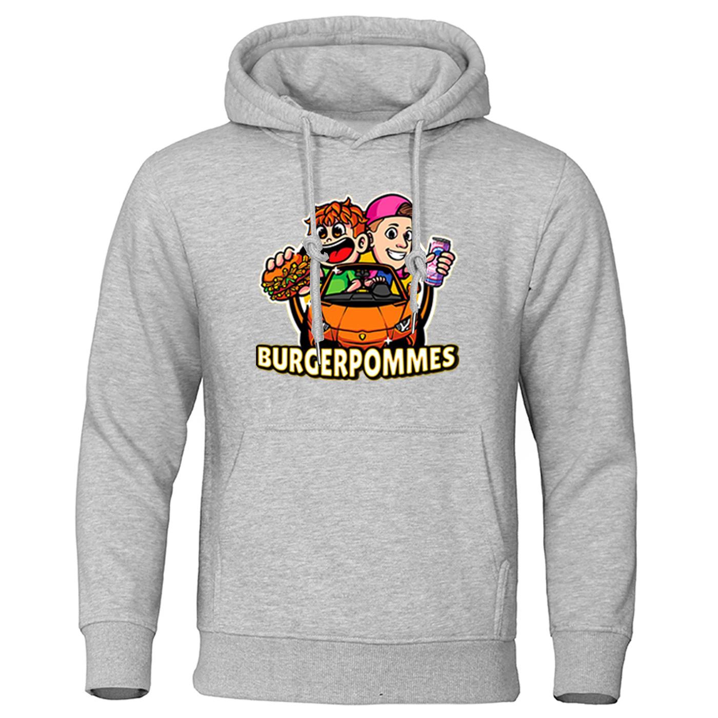 

2025 Burgerpommes Icrimax Men Zipper Hoodies Comfortable Casual Zip Up Jacket Solid Color Loose Sweatshirts Hooded Coats Tops 3XL