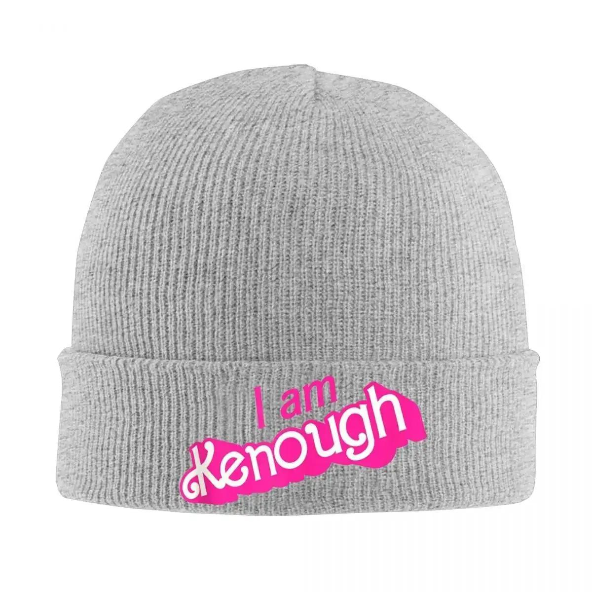 New I Am Kenough Funny Saying Knitted Hat For Women Unisex Beanie Winter Hat Acrylic Hip Hop Melon Cap