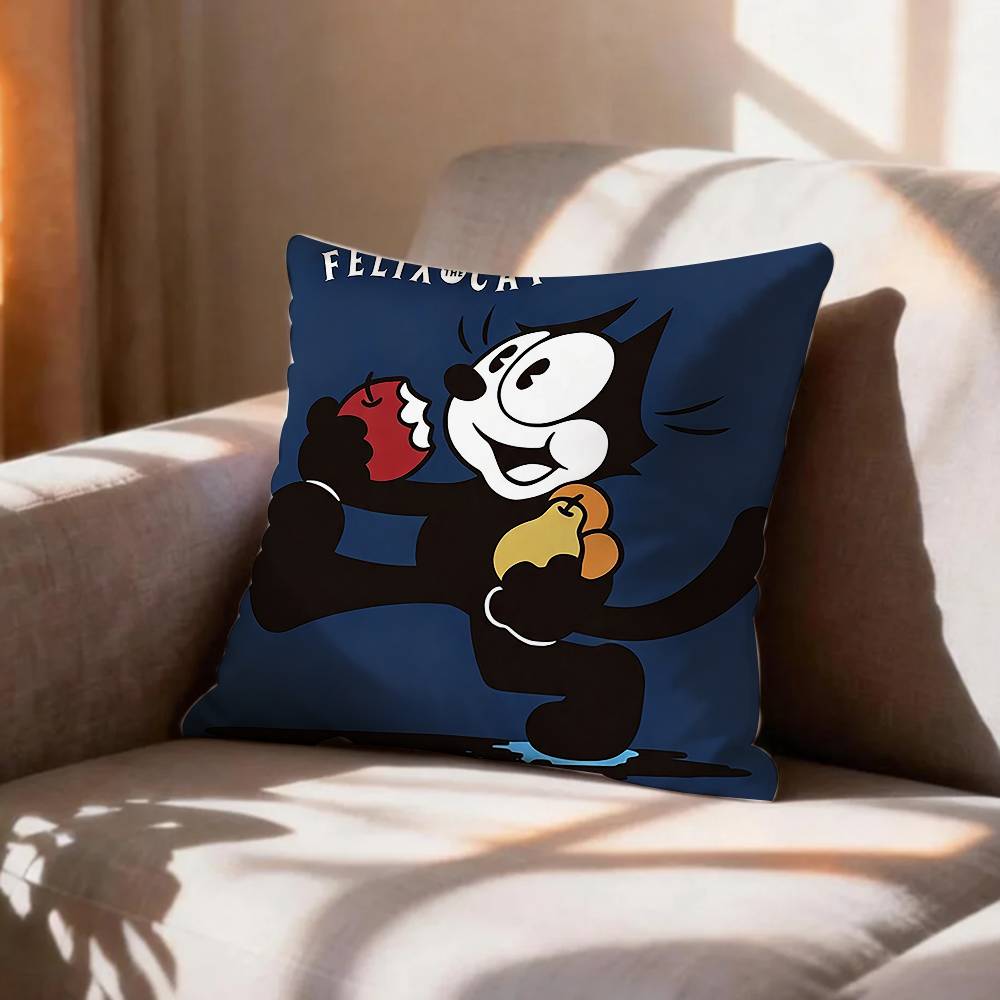 Vintage Animation Character FFelix The Cat   Pillow Case Pattern Printed Pillowcase For Living Room Sofa Cushion Cover