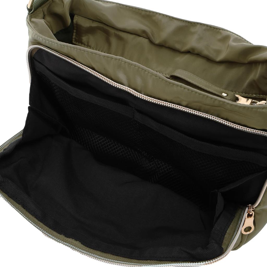 Lightweight shoulder bag for khaki [Ozoc] 10-pocket water-repellent women,