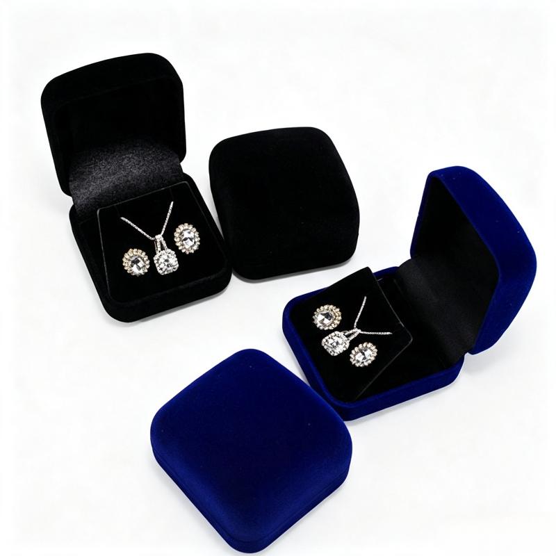Velvet Stud Earrings Small Necklace Storage Box Organizer Case Jewelry Display Gift Packaging Boxes Portable Travel Wedding