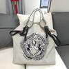 Large Capacity Embroidered Canvas Crossbody Tote Bag for Women