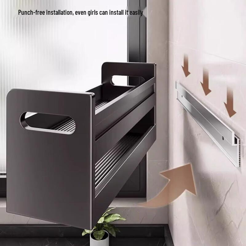 Wall-Mounted 3-Tier Kitchen Spice Rack with 5 Jars