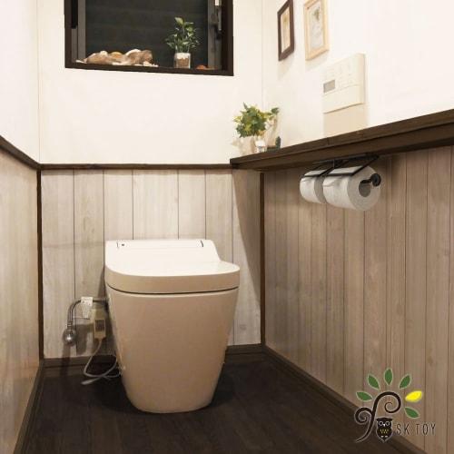 SK TOY [Rental Friendly] Easy-to-Remove Wallpaper Sticker, Wood Grain (45cm x 10m, Gray x White) [Includes DIY Instructions for Rentals] Waterproof Su