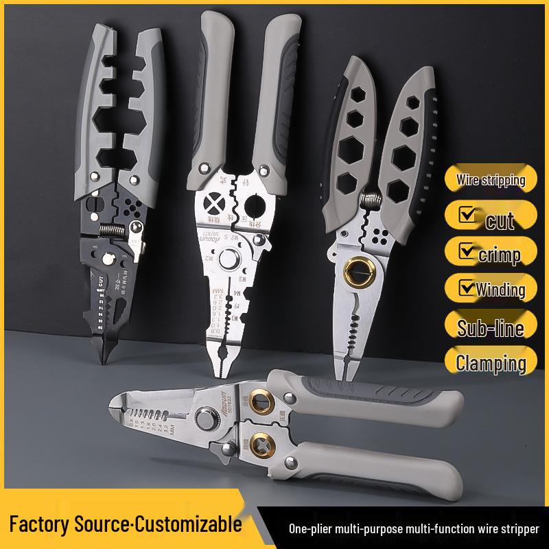 New Electrician's Multifunctional Wire Stripper and Cutter with Looping and Separating Pliers