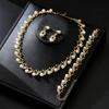 Middle East Bridal Jewelry Set: Pearl Earrings, Necklace & Bracelet