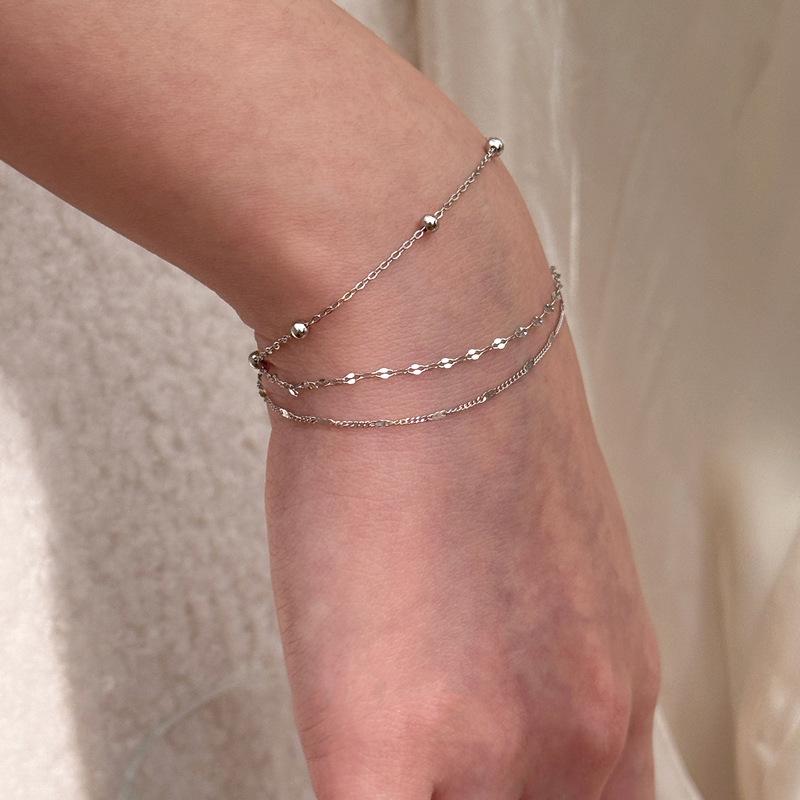 New 925 Sterling Silver Multi-layer Bracelet Simple Style Charming Woman Bracelet Birthday Party Gift Exquisite Jewelry
