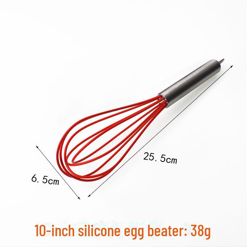 Stainless Steel Silicone Egg Beater - Manual Mixer for Baking and Cooking.