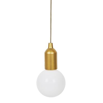 Hanging Lamp Gold Bulb L 110 Cm Milky Shade