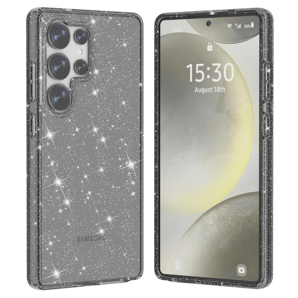 Pro Samsung Galaxy S25 Ultra Pouzdro Odolné proti poškrábání PC+TPU Třpytivé třpytivé pouzdro na telefon