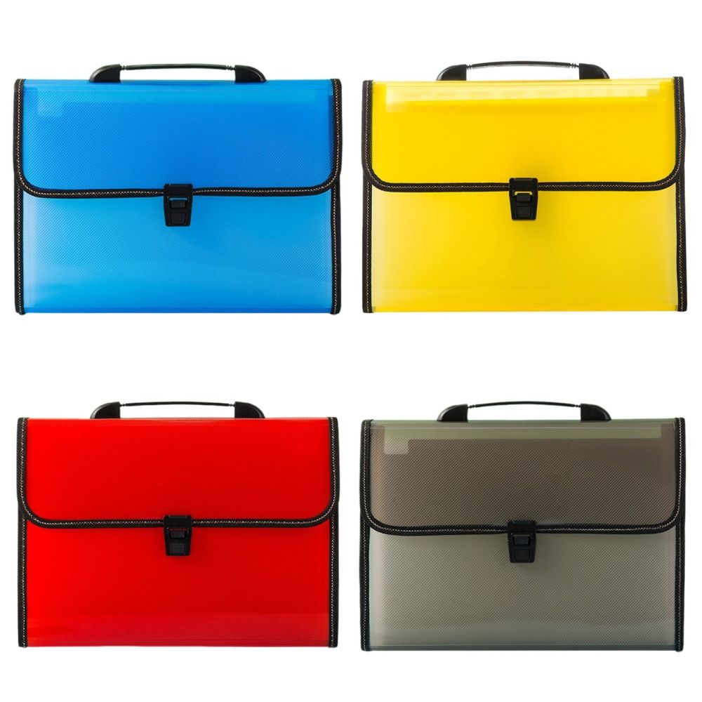 Dustproof Handheld File Bag 13 Pocket Expanding Document Organiser Test Paper Storage Bag  Business