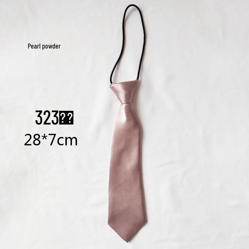 Solid Color Short Pullover with Cute Tie for Women & Children - Casual Uniform Accessory