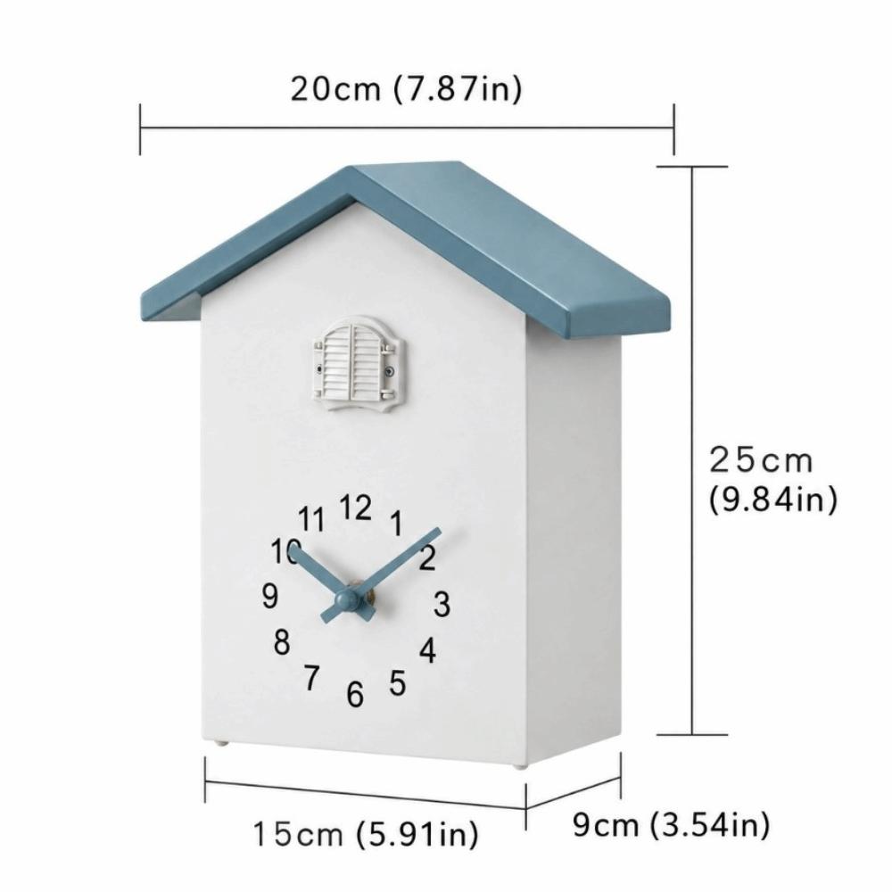 Timed Alarm Cuckoo Wall Clock Battery Powered Decorative Wall Clock Bird House Clock Bedroom Decor
