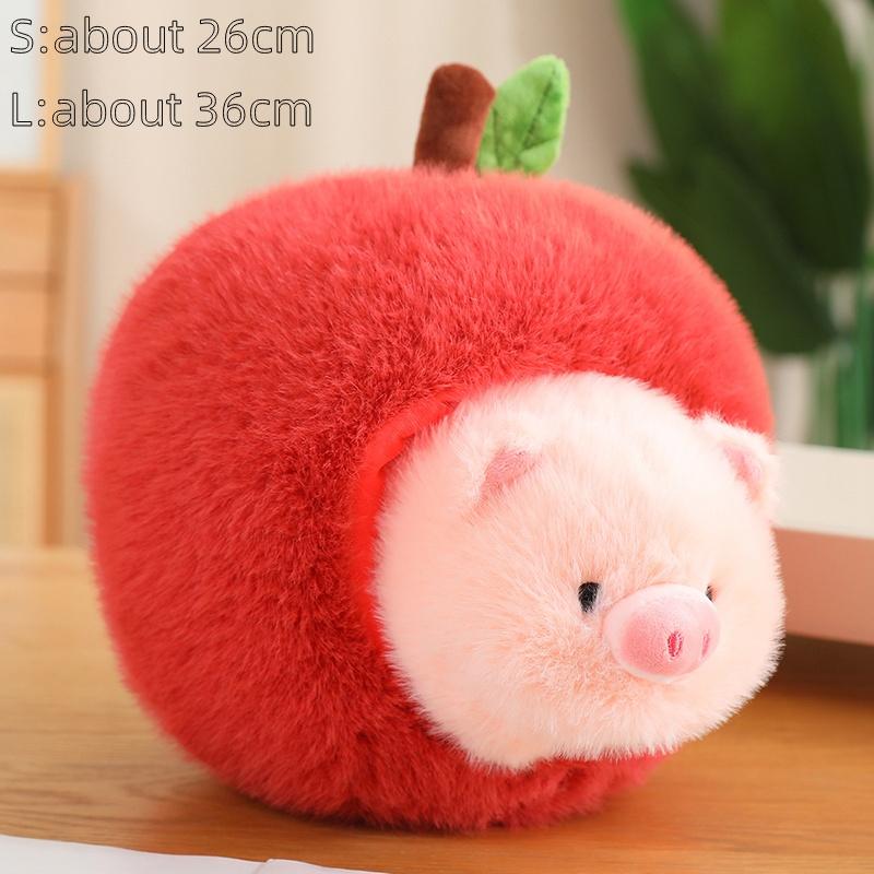 Stuffed Capybara Plushie In Avocado Cushion Soft Fuzzy Plush Pig Hiding In Apple Plush Capibara Toy Throw Pillow Birthday Gift