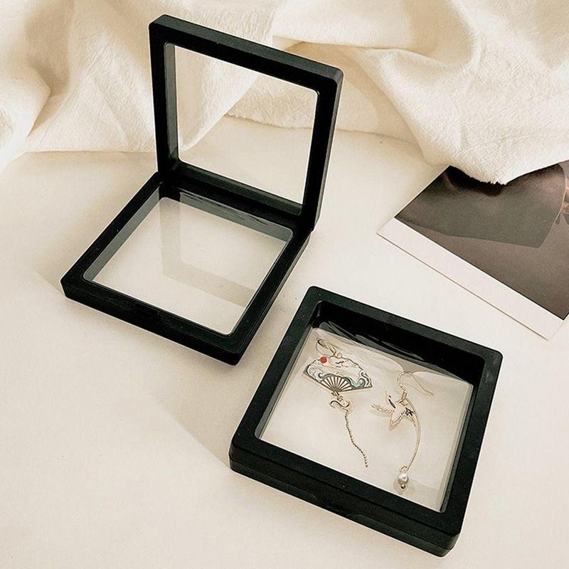 Clear Floating Storage Box Display Case Floating Jewelry Frame Multifunctional Compact Transparent Holder for Bracelet Earring