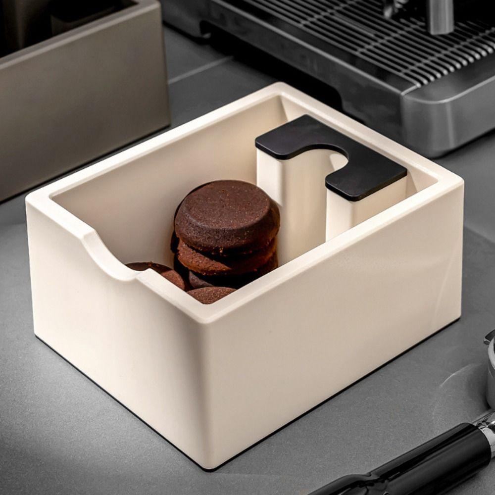 Anti Slip Base Coffee Knock Box Rectangular Coffee Knocking Slag Bucket Barista