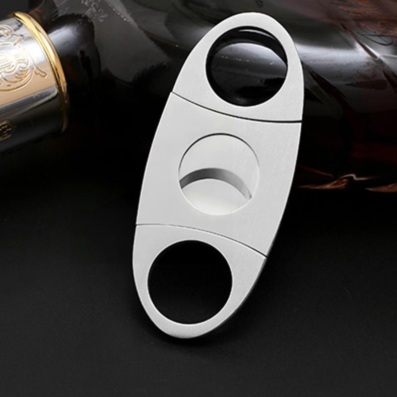 2pcs Cigar Cutter Double Cut Blade Incisive Easy To Cut Stainless Steel Cigar Guillotine For Men