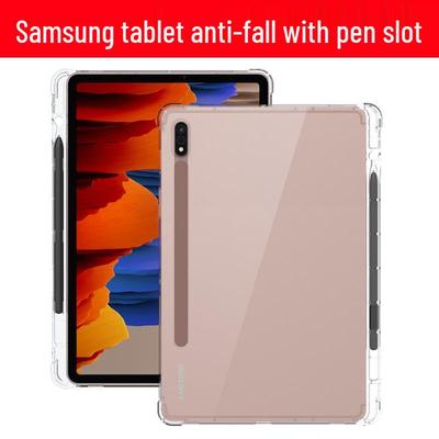 Samsung Tab S8 Ultra Transparente Stoßfeste Tablet-Hülle mit Stifthalter für S7 FE & A7 Lite (2022)