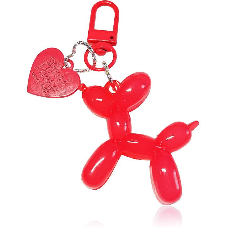 LAEKOU Jelly Balloon Dog Keychain for Women, Cute Bag Charms Key Chain
