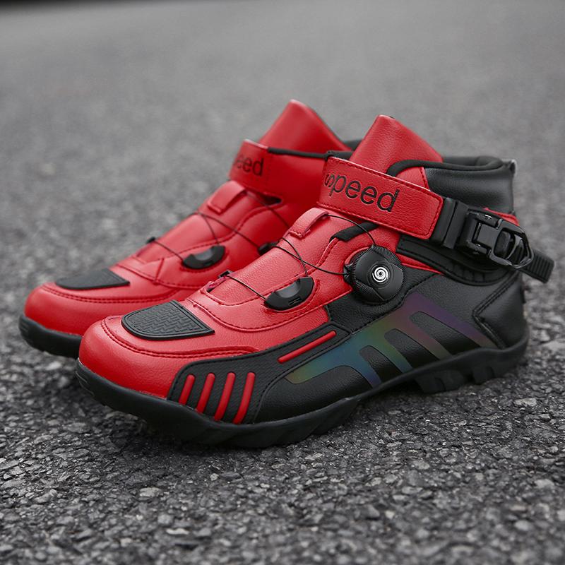 Motorradstiefel Herren Motocross Sicherheits-Schutzschuhe Outdoor Motos Offroad-Rennen Wasserdicht Rutschfest Kurzer Stiefel Motorräder